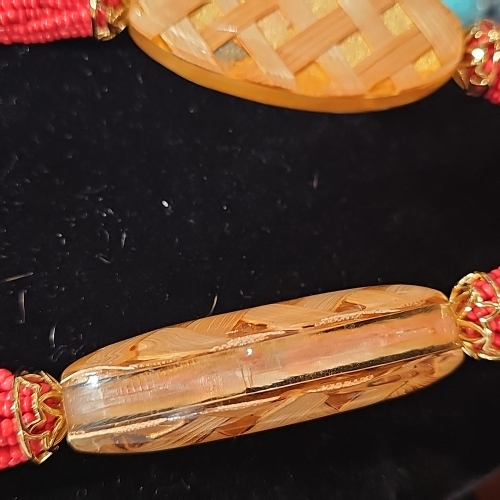 Chico's Pink and Gold Statement Necklace - Picture 6 of 6